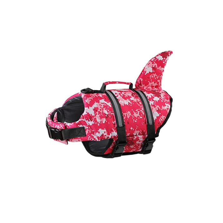 Pink camouflage FinFloat shark fin pet life jacket