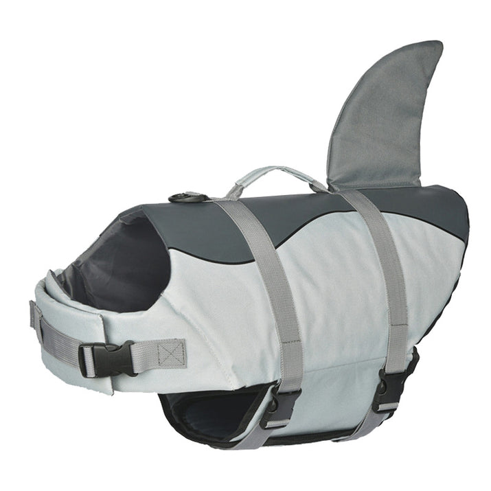 Gray FinFloat shark fin pet life jacket