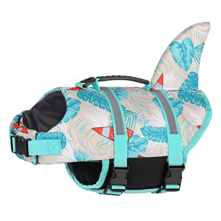 Tropical pattern FinFloat shark fin pet life jacket
